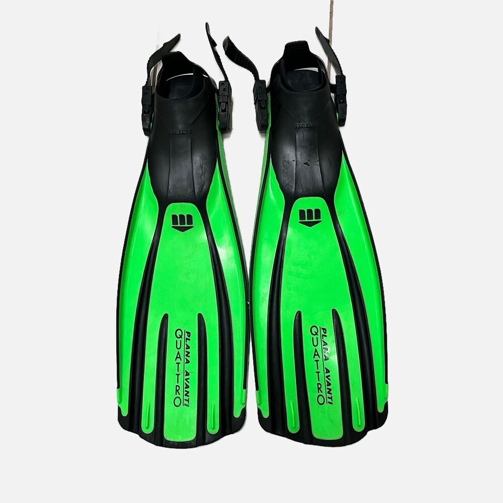 Mares Plans Avanti Quattro Scuba Diving Fins Green/Black Open Heel Size Small